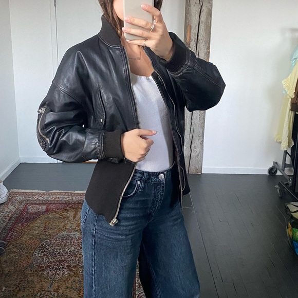 Vintage 90’s genuine leather bomber jacket - Picture 7 of 7